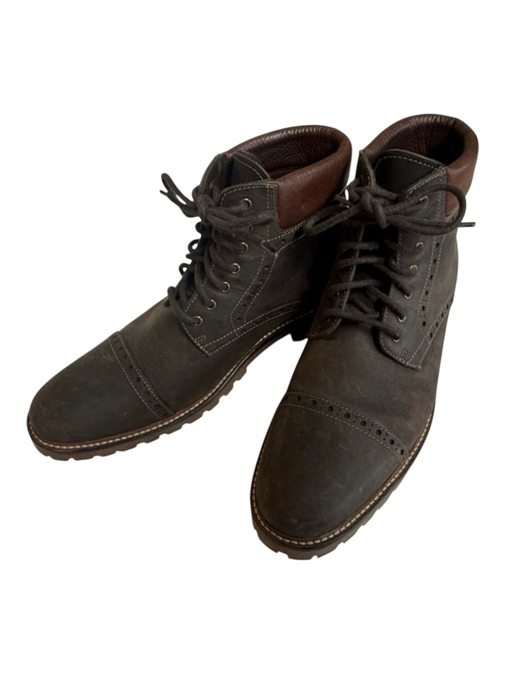 Warfield & Grand Dark Brown Suede Chukka Boots with Chocolate Collar Men’s 9 1/2